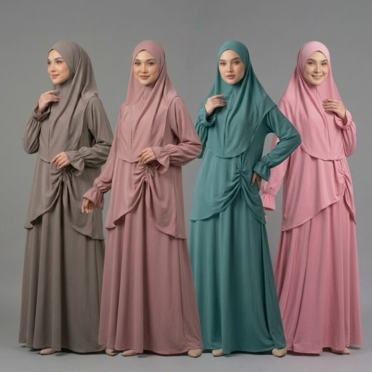 QANITA ONESET MUSLIMAH 3IN1 (Atasan, hijab, rok)